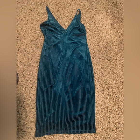 Teal Striped Dress - Picture 1 of 2